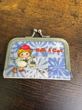 Vintage Y2K Sisi & Cat Kids Coin Purse – Blue Hong Kong